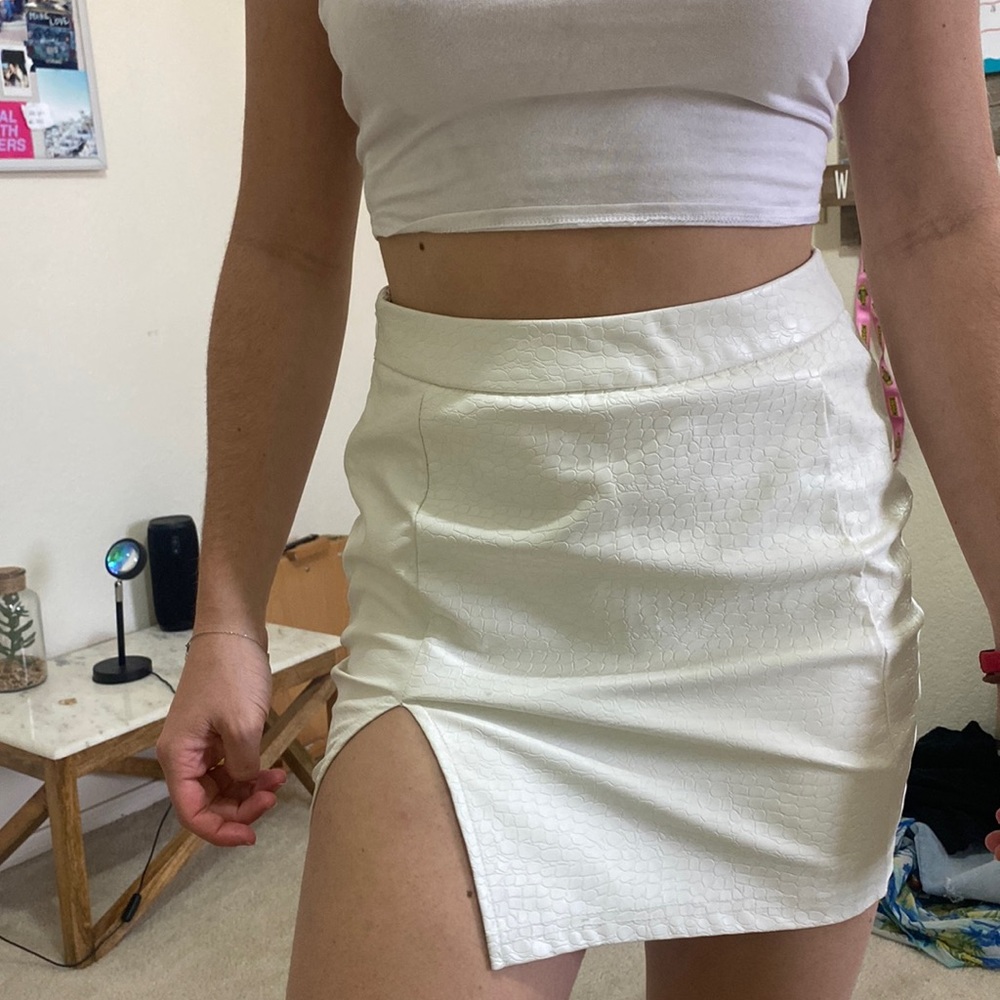 leather snake skin skirt